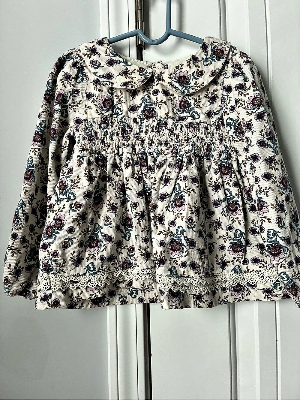 jojo Floral Peter Pan Collar Blouse Size 4T Like New